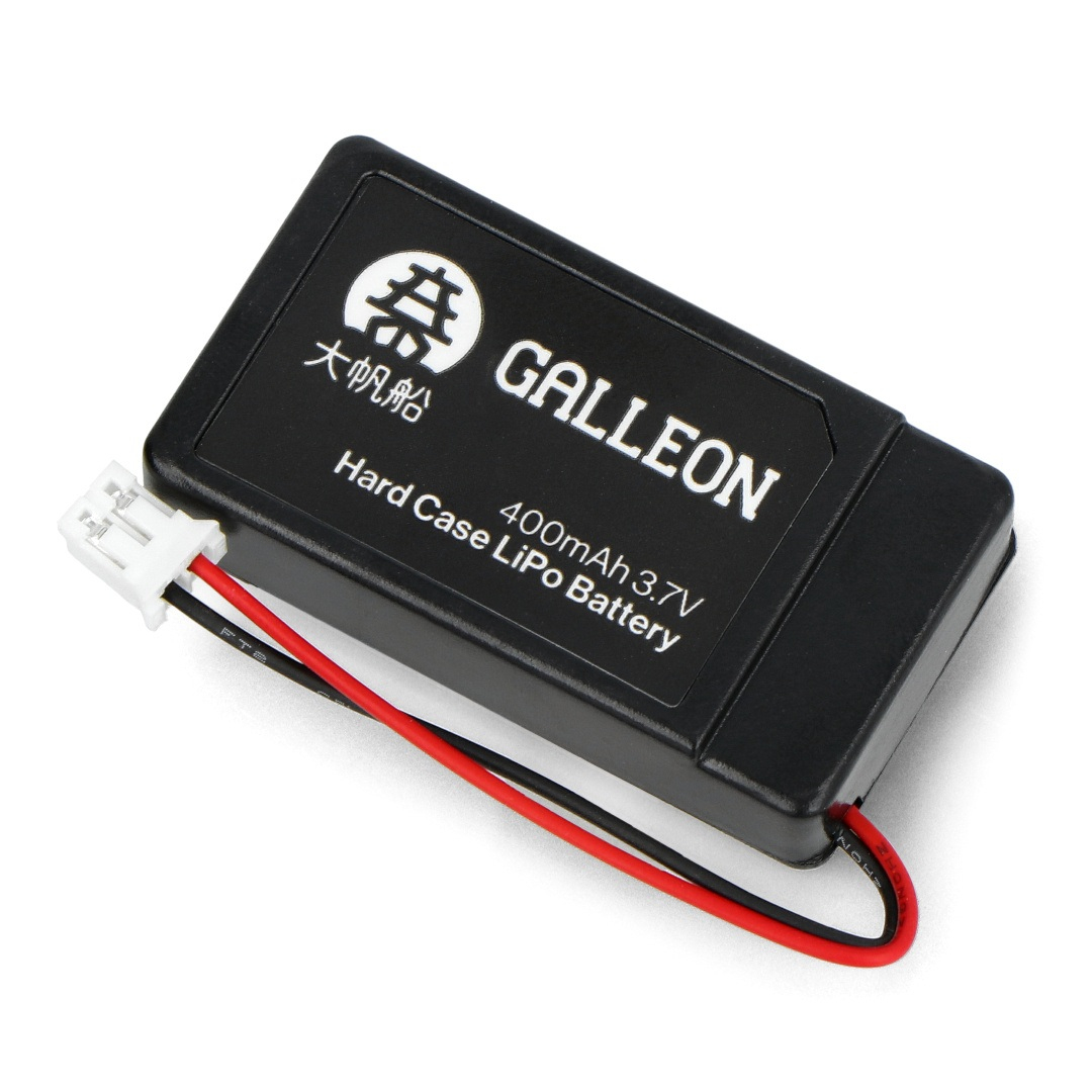 Akumulator Li-Pol Galleon 400 mAh 3,7 V - w twardej obudowie - złącze JST-PH - 40x23x8mm - PiMoroni BAT0016
