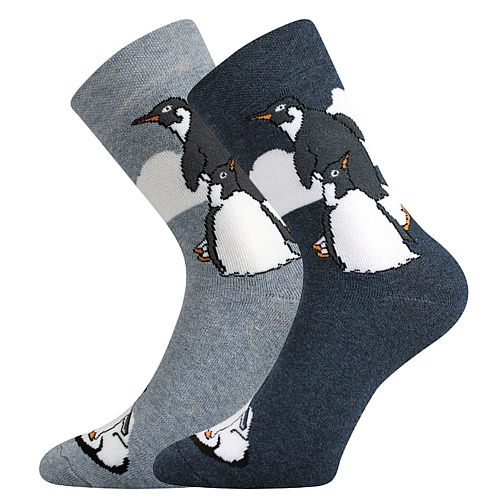 Dámské, pánské ponožky Boma - Bedřich, modrá, tučňáci Barva: Modrá, Velikost: 39-42