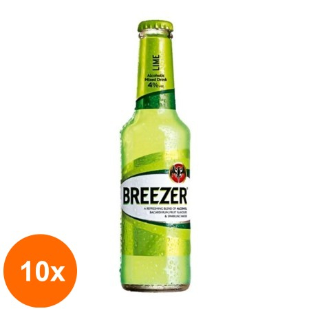 Set 10 x Bacardi Breezer Tropical Key Lime 4% 275 ml...