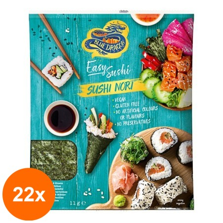 22 x Sjøgressett for Sushi Nori Blue Dragon, 11 g...