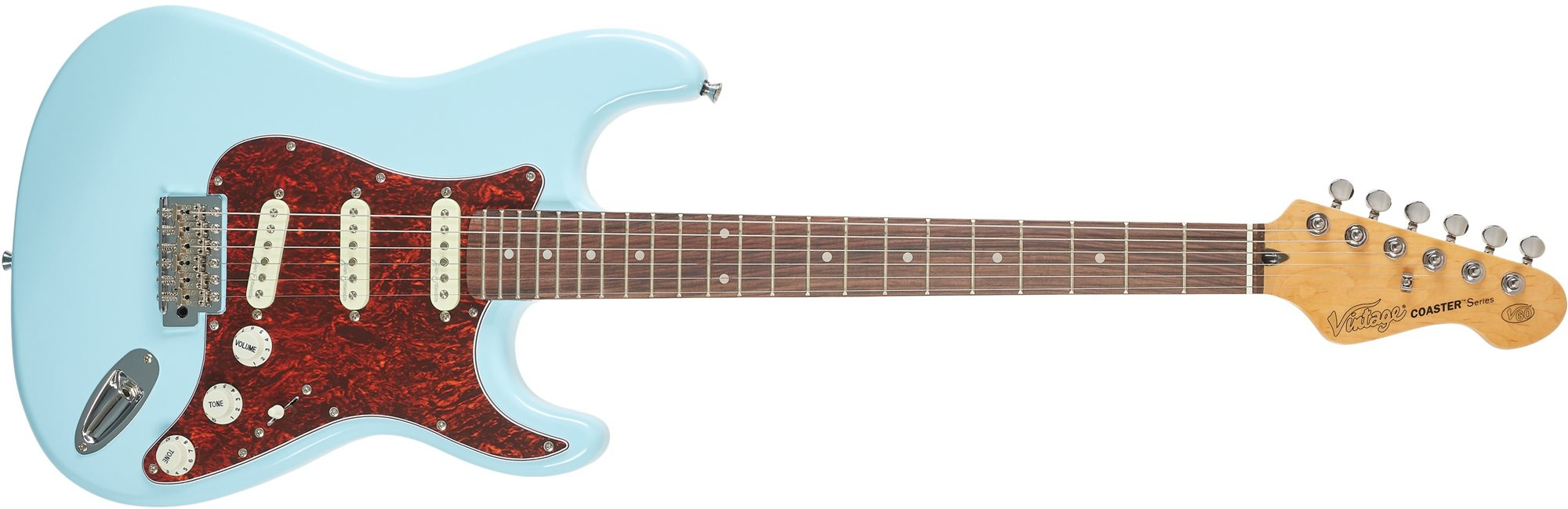 Elektromos gitár VINTAGE V60 Coaster Laguna Blue