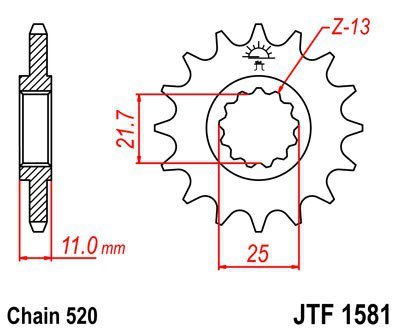 JT Sprockets JTF 1581-14 Yamaha