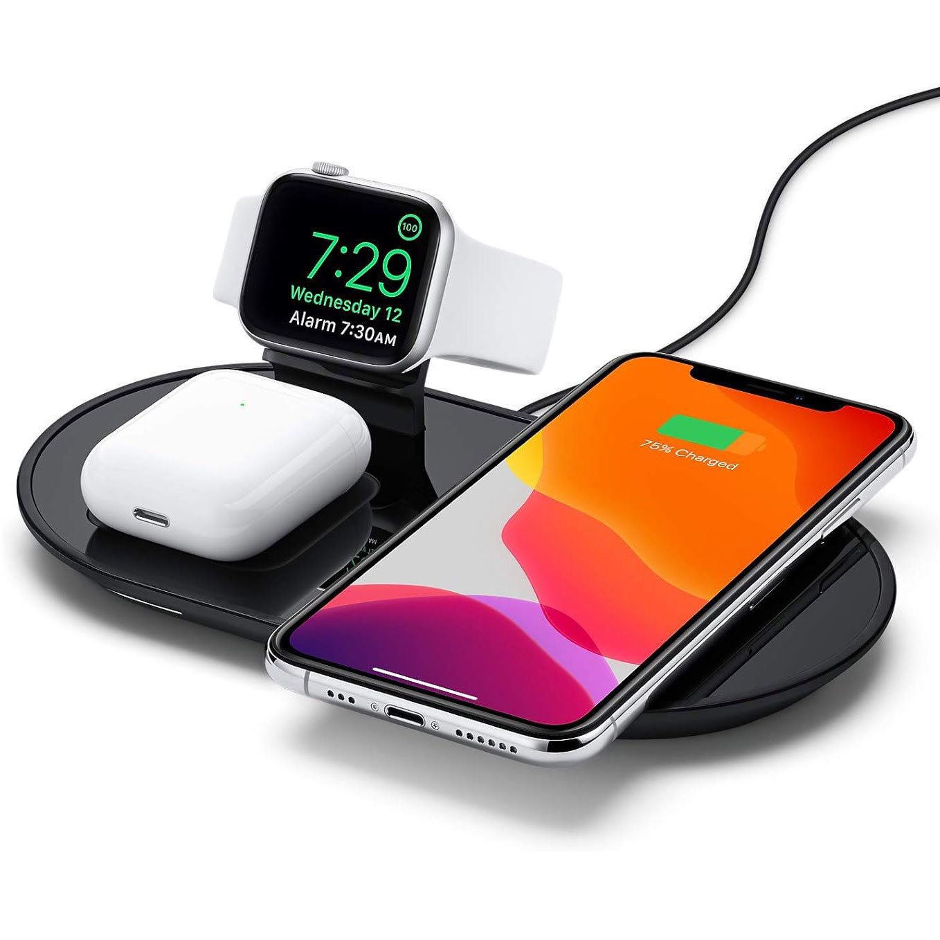 Mophie 3-in-1 7.5W Fast Wireless Charger Pad with Power Adapter