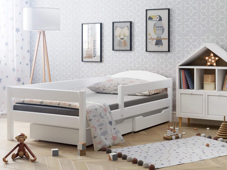 LU Detská posteľ Lipa s úložným boxom - biela max. 150 kg Rozmer: 180x80