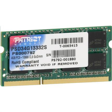 Patriot CL9 DR SO-DIMM 4GB DDR3-1333MHz