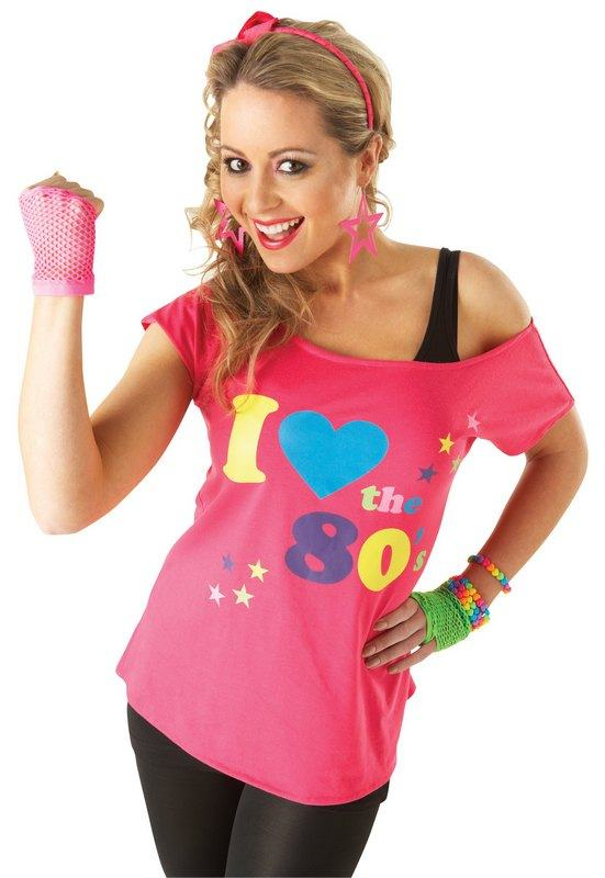 80-luvun pinkki t-paita