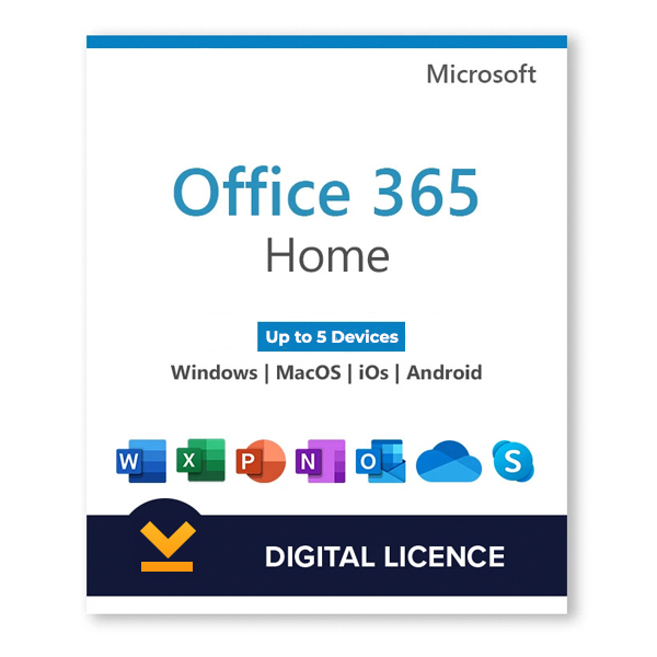Microsoft 365 Home | (PC/MAC/Tablet) - 5 Devices – One Time Payment