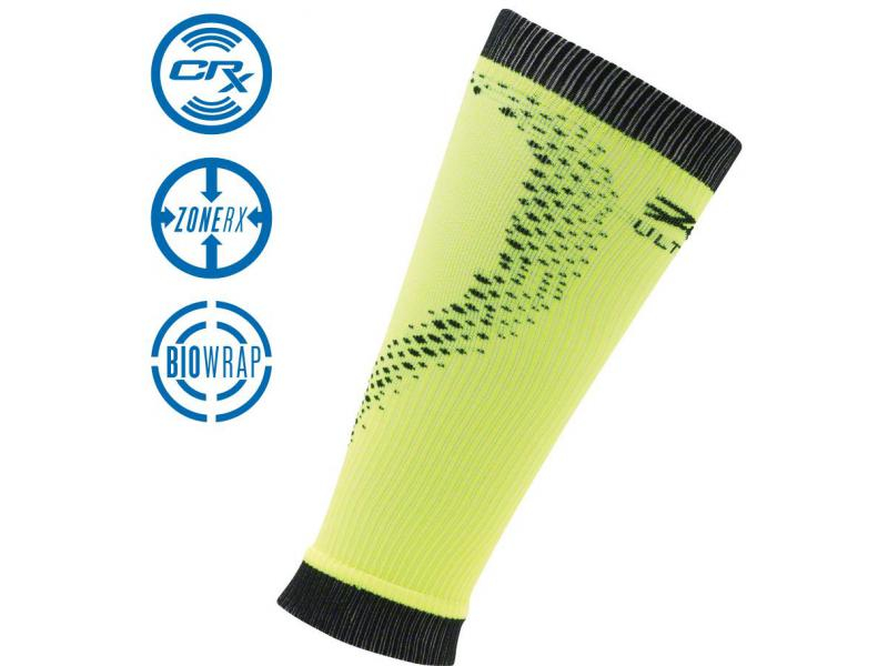 Compression leg sleeves unisex ZOOT ULTRA 2.0 CRx CALF SLEEVE safety yellow/black 20"