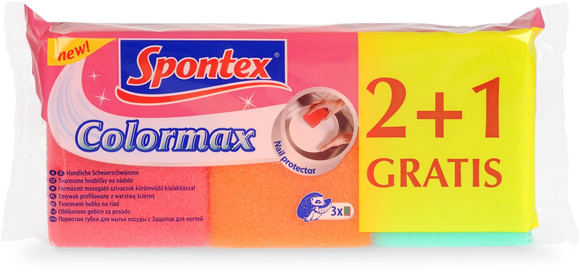 Mosogatószivacs SPONTEX Colormax mosogatószivacs 3 db