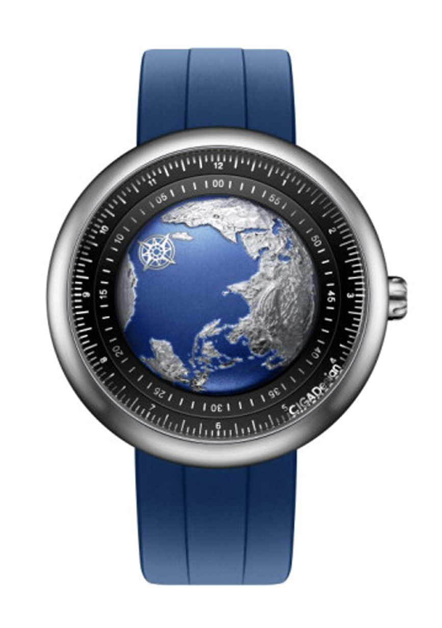 CIGA DESIGN náramkové hodinky U-Series Blue Planet GPHG Mechanical Watch - blue strap
