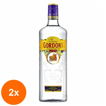Set 2 x Gin Gordon'S London Dry Gin 37.5% Alcool 0.7 l...