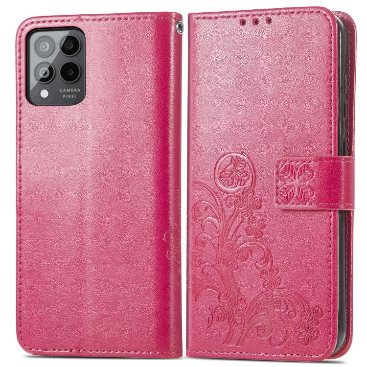 Peněženkové pouzdro Embossing Pattern Čtyřlístek růžové – T Phone Pro / T Phone Pro (2023)