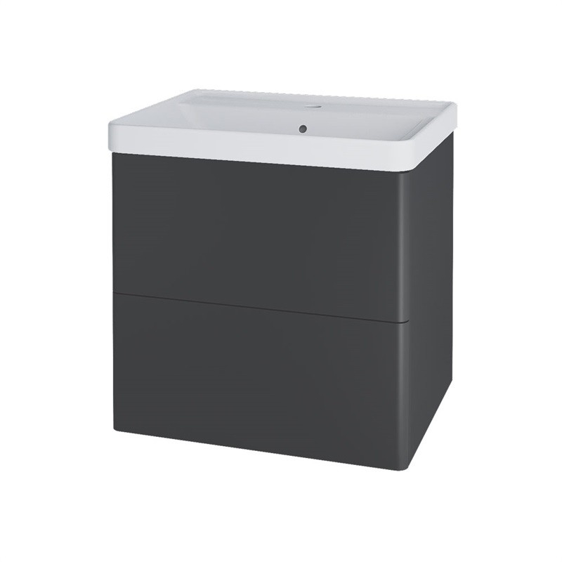 MEREO Siena, koupelnová skříňka s keramickym umyvadlem 61 cm, antracit mat CN430