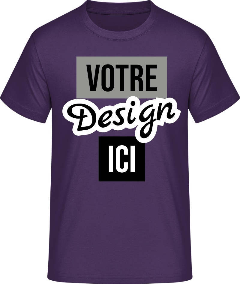 Homme #E190 T-Shirt personnalisé - Violet Urbain - S