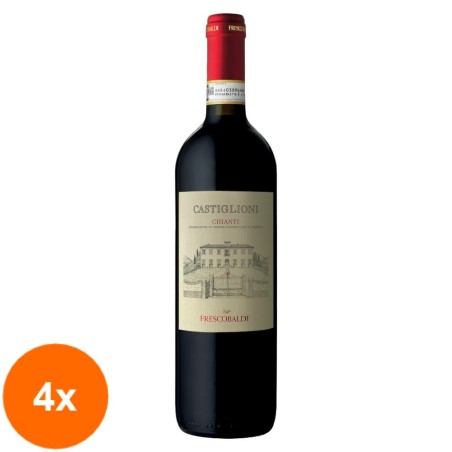 Set 4 x Vin Rosu Castiglioni Chianti DOCG Frescobaldi Tenuta Castiglioni Italia 13% Alcool, 0.75l...