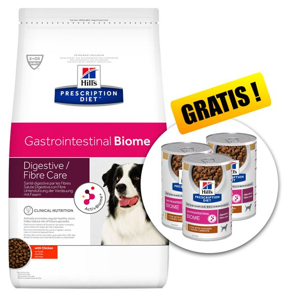 Hill's Prescription Diet Canine GI Biome 10 kg + 3 kutyakonzervek GRÁTISZ