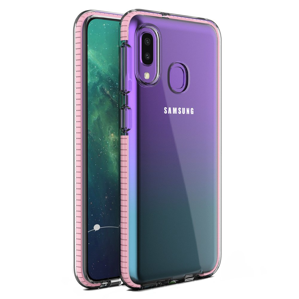 Transparentný kryt Spring Case 1mm bledoružový rám – Samsung Galaxy A20e