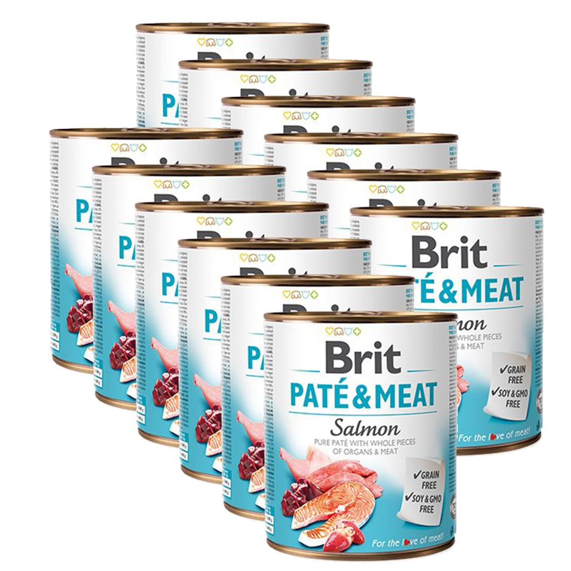 Conservă Brit Paté & Meat Salmon, 12 x 800 g