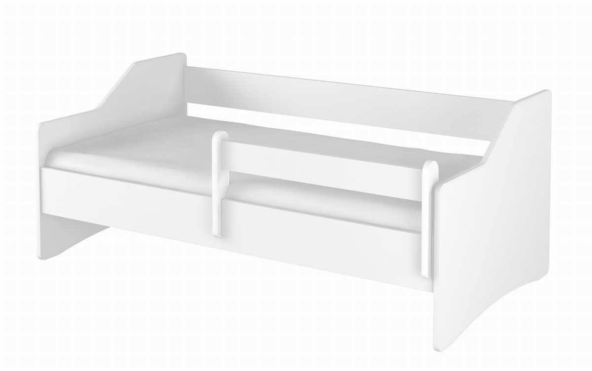 Detská posteľ s chrbtom LULU - biela - posteľ + úložný priestor 160x80 cm