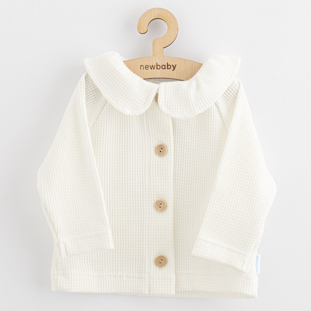 Dojčenský kabátik na gombíky New Baby Luxury clothing Laura biely Farba: Biela, Veľkosť: 56 (0-3m)