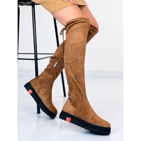 Women's brown platform boots