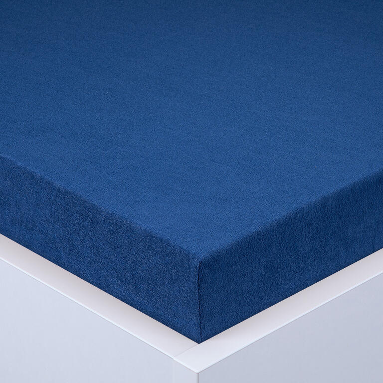 Napínacia plachta na posteľ froté EXCLUSIVE kráľovsky modrá 180 x 200 cm