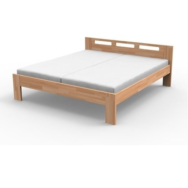 Manželská masívna posteľ Nela Farba: Buk, Rozmer: 140x200 cm