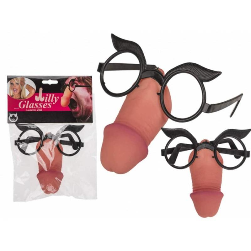 Out Of The Blue Fun Glasses - pénisz formájú szemüveg (testszínű-fekete)