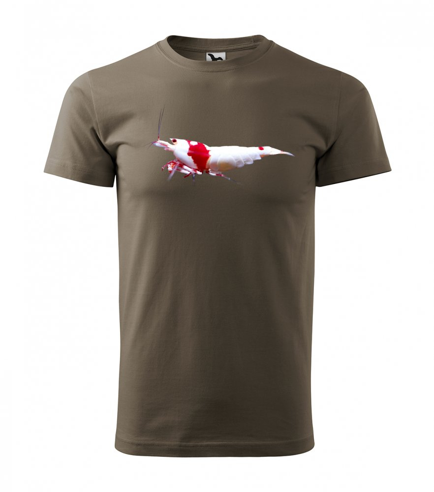 Pánske tričko s potlačou krevetky caridina Army S