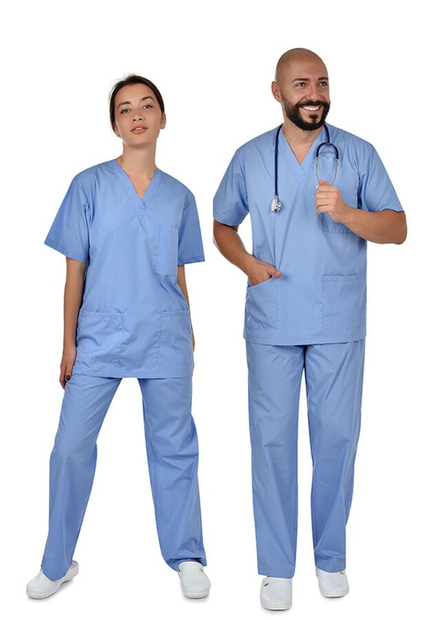 Unisex lékařský set halena/kalhoty ALL IN - světle modrá - Velikost:S