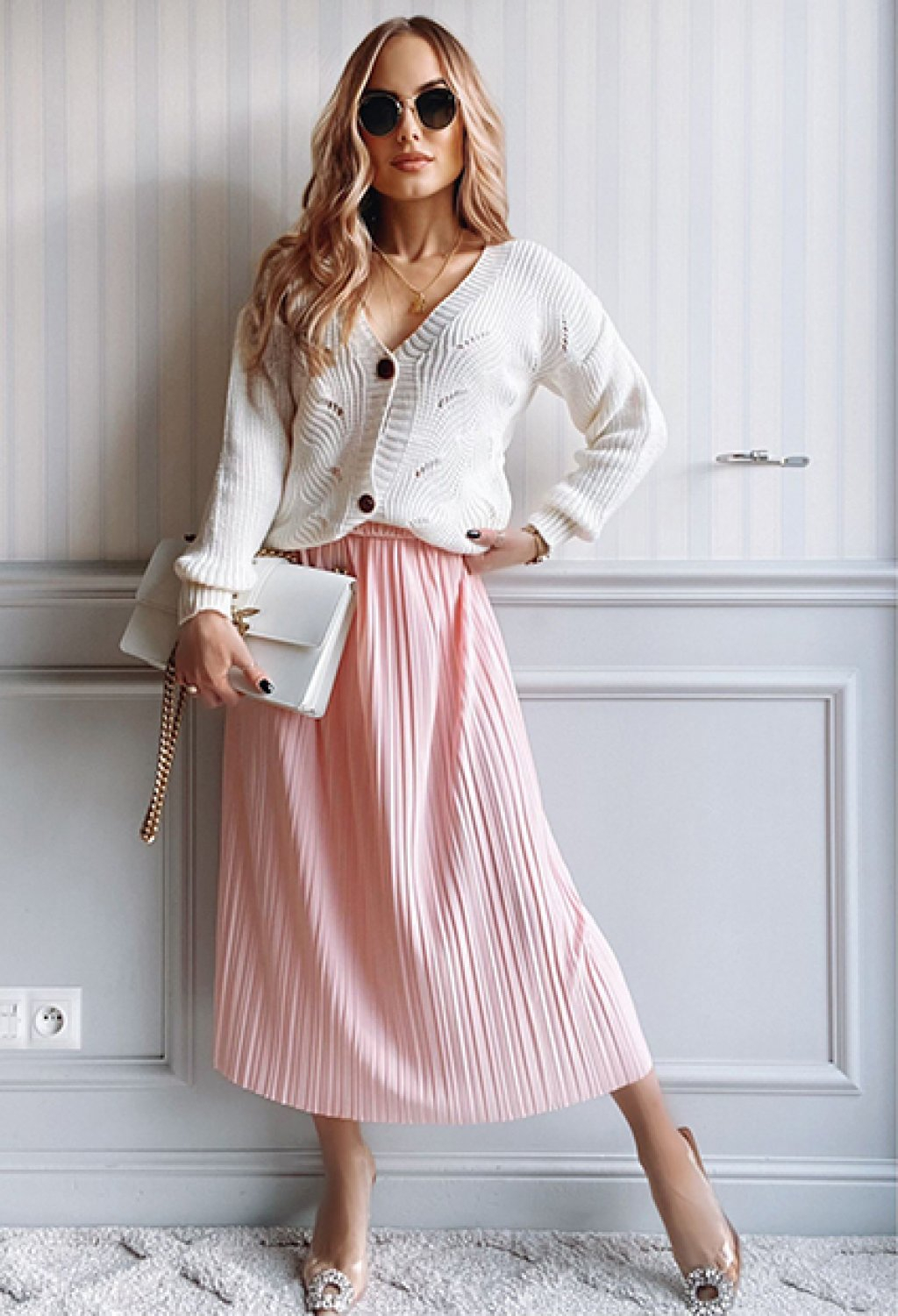 Falda rosa de mujer en forma de A AO Talla: L