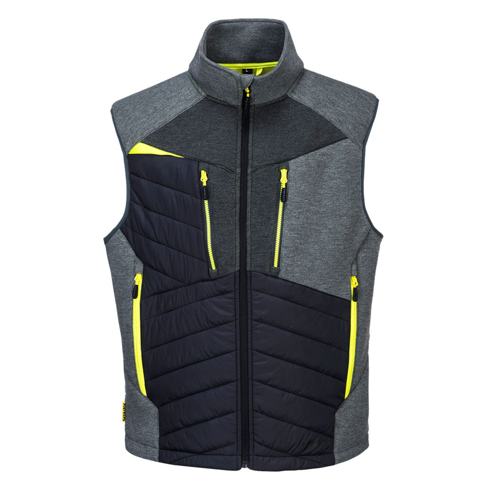 Pánska zateplená vesta Portwest DX4 Baffle DX470 - veľkosť: XS, farba: sivá/žltá