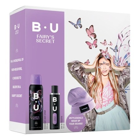Set Cadou B.U. Fairy's Secret, Femei, Apa de Toaleta 50 ml, Deodorant Spray pentru Corp 150 ml si Caciula Cadou...