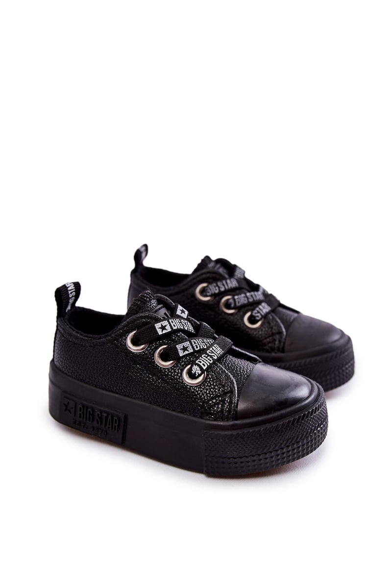 Kids Leather Sneakers BIG STAR KK374059 Black