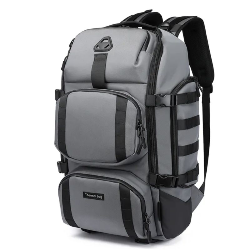 Ozuko Outdoor Tactical cestovní batoh s USB Ponce Šedý 29L