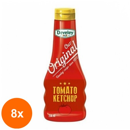 Set 8 x Ketchup Reteta Originala Develey 250 ml...
