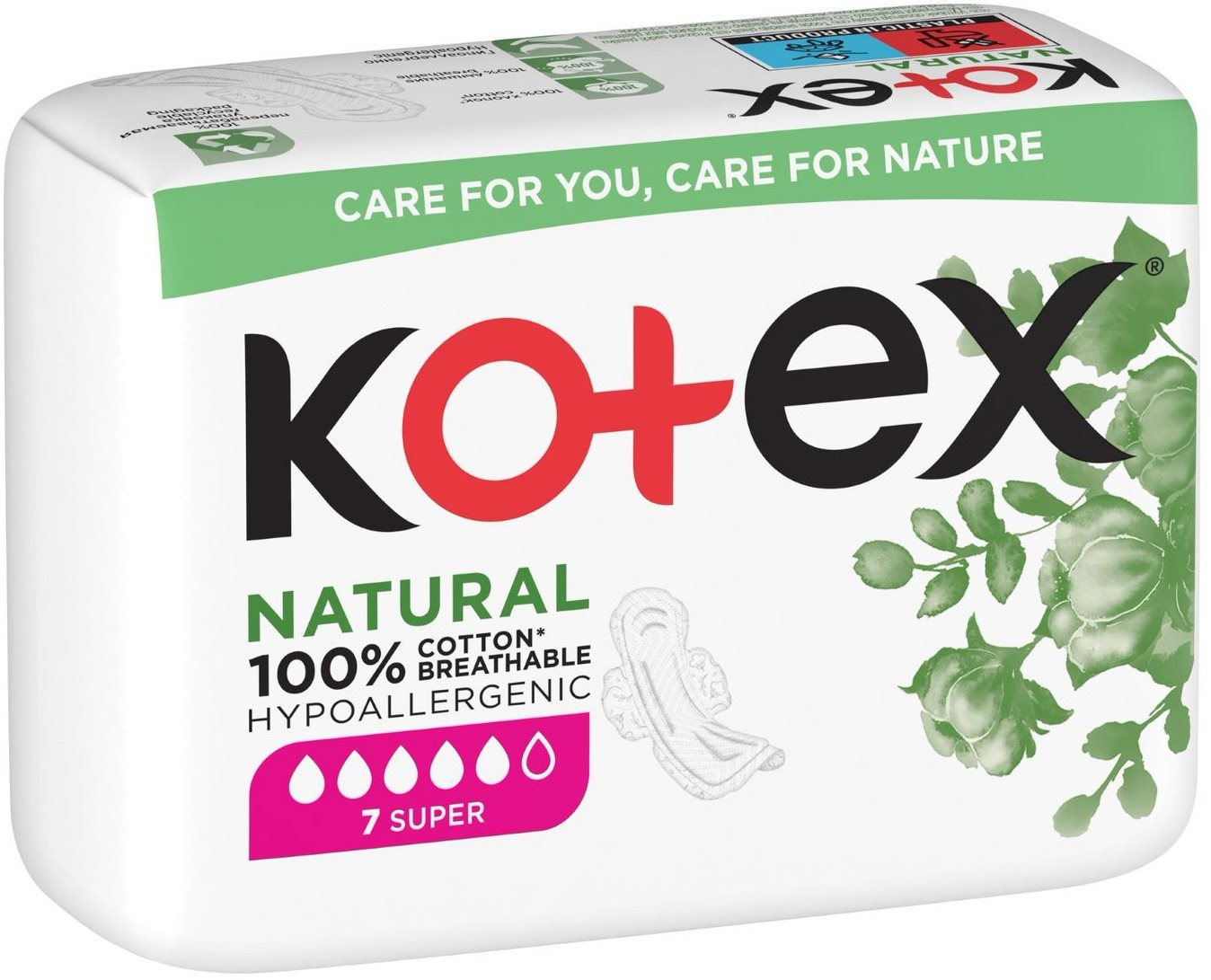 Egészségügyi betét KOTEX Natural Super 7 darab