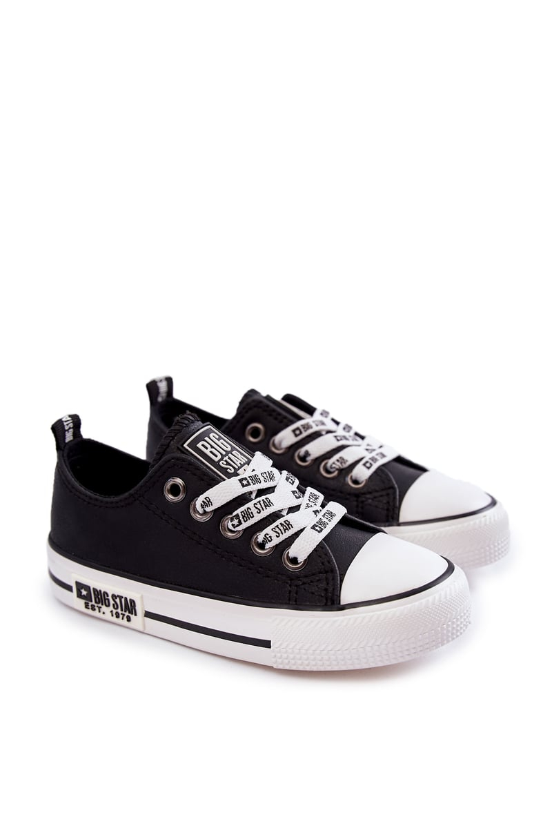Kids Leather Sneakers BIG STAR KK374039 Black