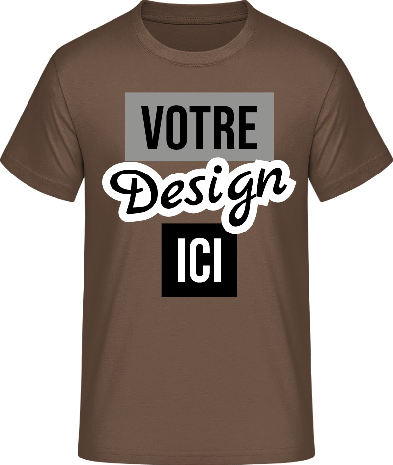 Homme #E190 Customized T-Shirt - Chocolate Brown - XXL
