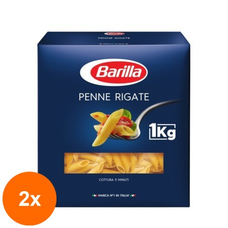 Set 2 x Paste Penne Rigate N73 Barilla, 1 kg...
