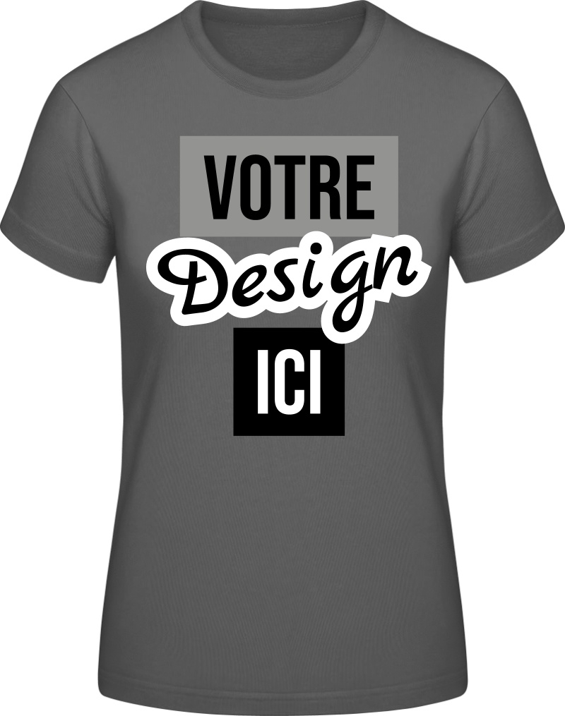 Femes #E190 T-Shirt personnalisé - Gris Foncé - M
