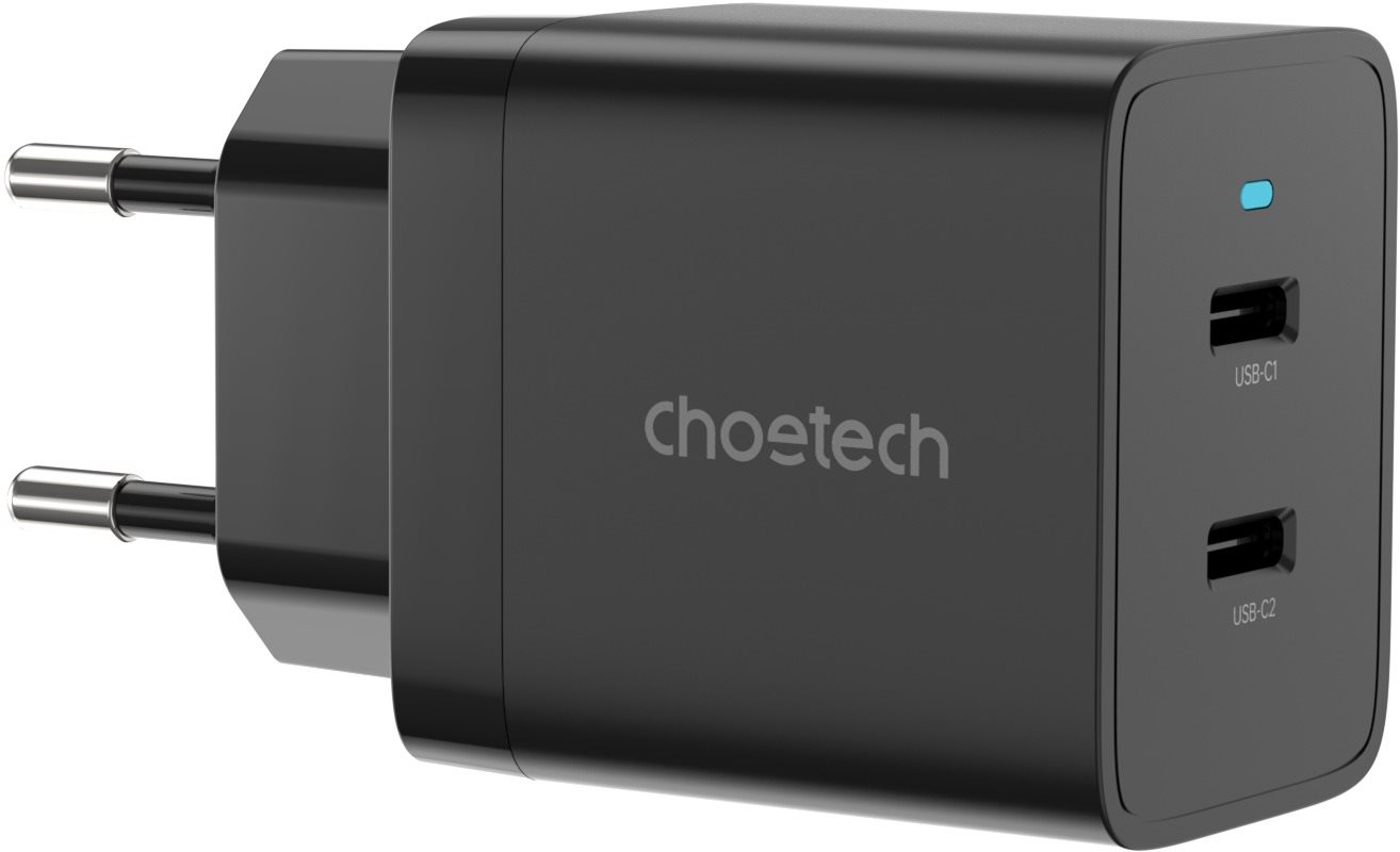Töltő adapter ChoeTech Mini Dual Type-C PD40W Wall Charger