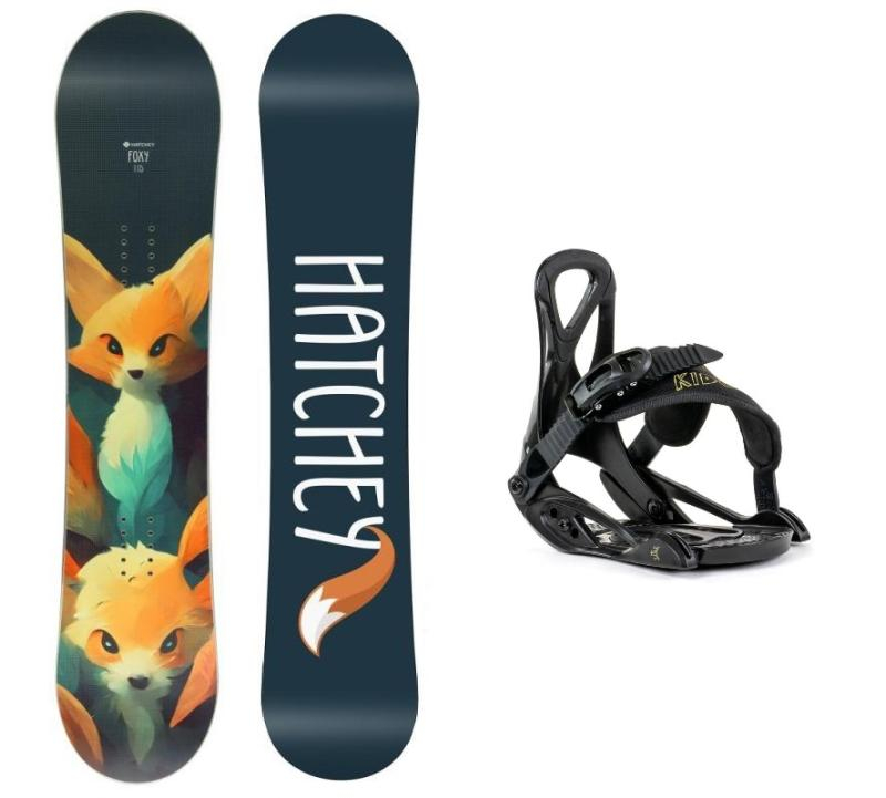 Hatchey Foxy dětský snowboard + Beany Kido vázání - 100 cm + XXS (EU 25-32)