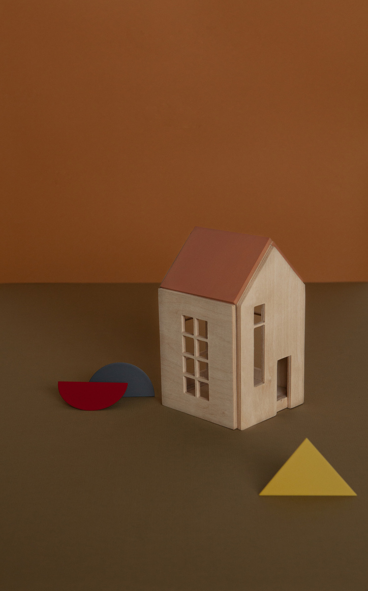 Magnetický Montessori dřevěný domeček - terra