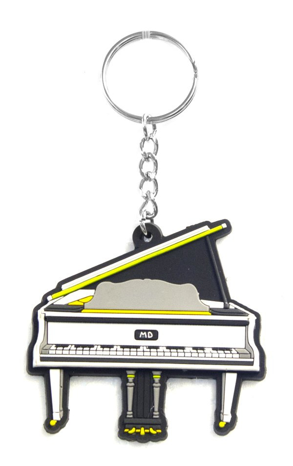 Musician Designer Music Key Chain Grand Piano White