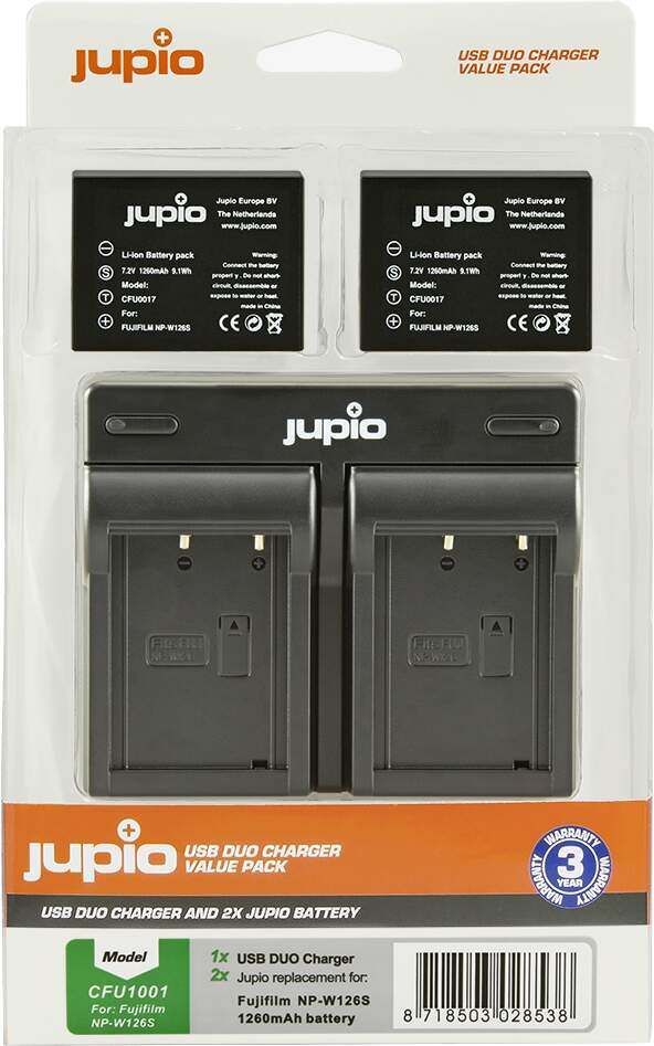 Set Jupio 2× NP-W126S baterie pro Fujifilm + duální nabíječka