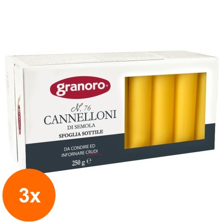 Set 3 x Cannelloni fara Oua, Granoro, 250 g...