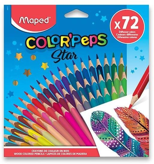 Színes ceruza Maped Color' Peps háromszög alakú, 72 szín