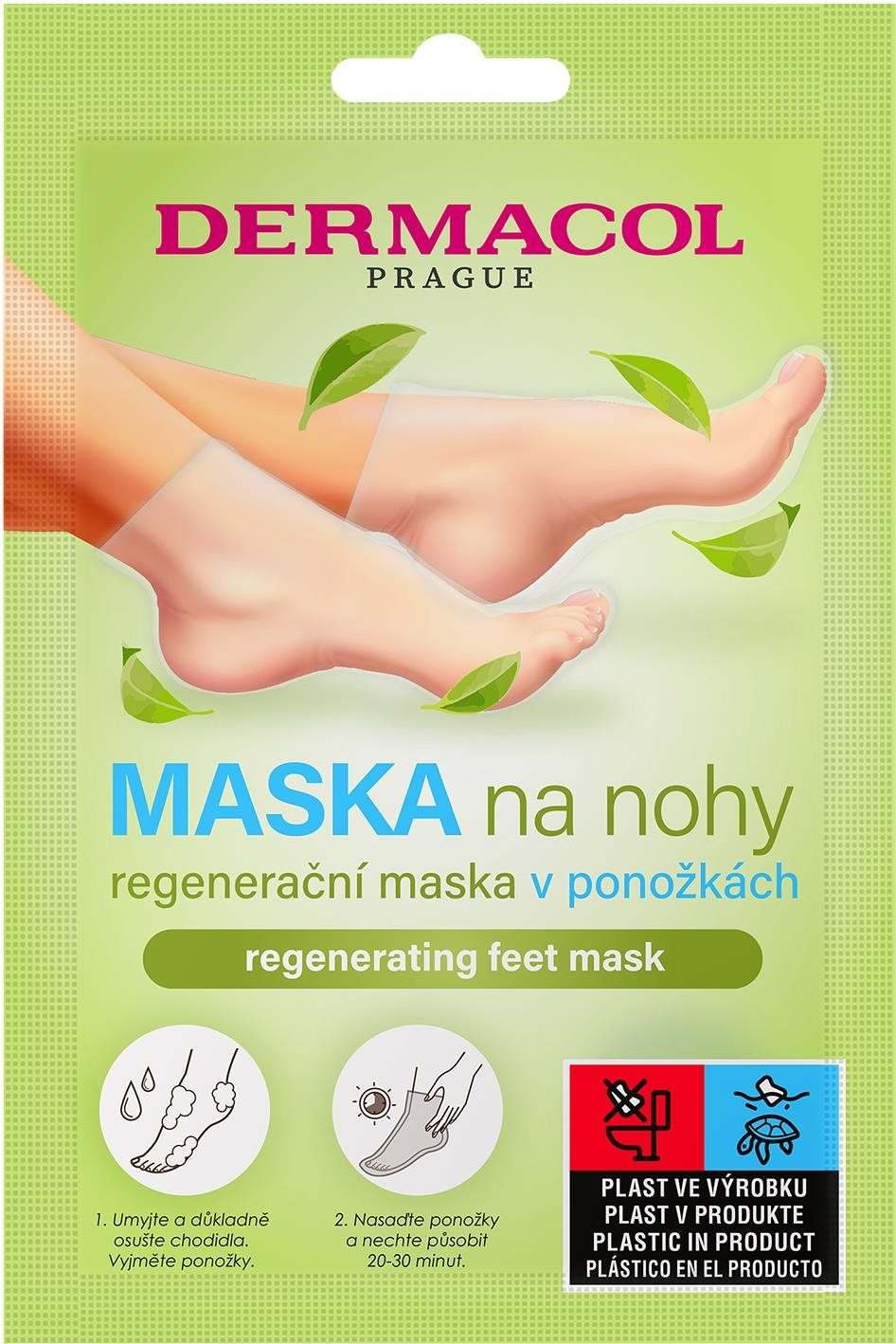 Lábmaszk DERMACOL Regeneráló lábmaszk zokni 2×15 ml