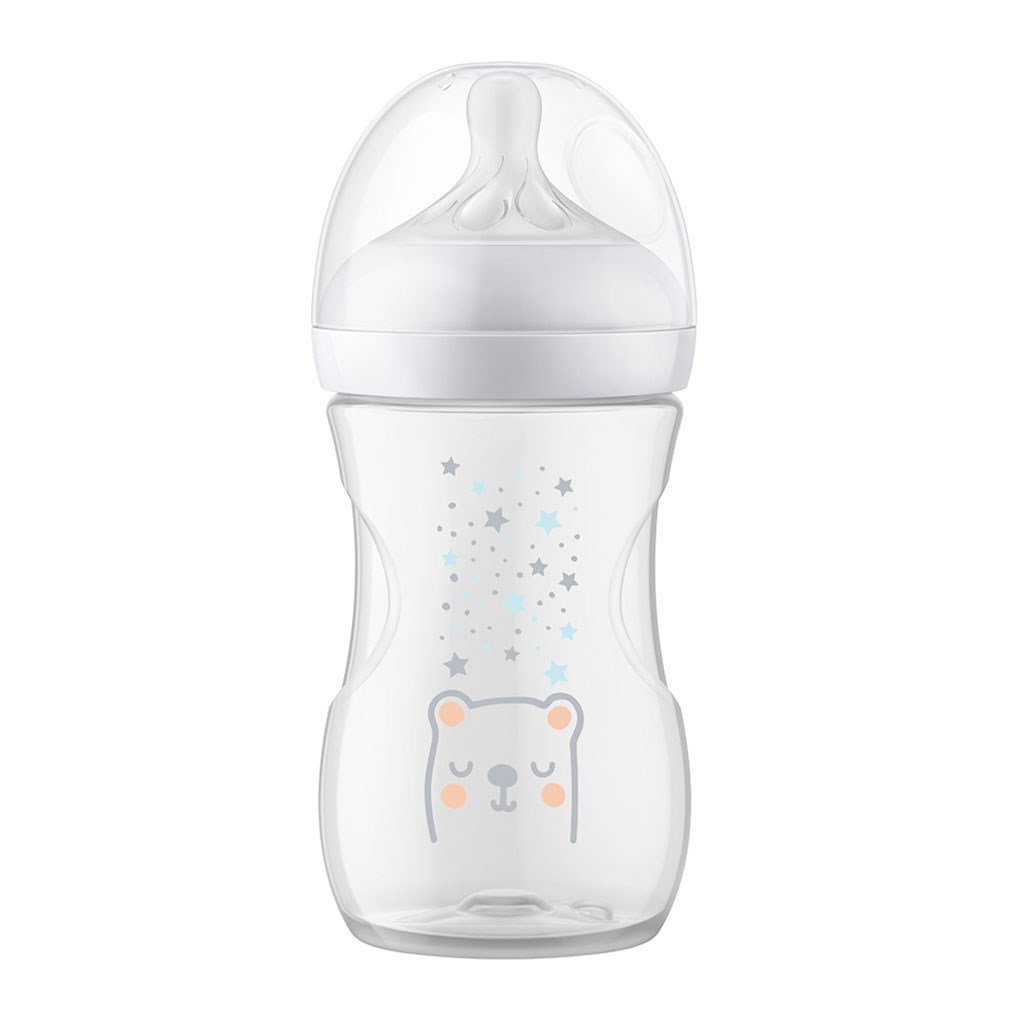 Dojčenská fľaša Avent Natural Response 260 ml s ventilom Air Free medved´ Farba: Biela